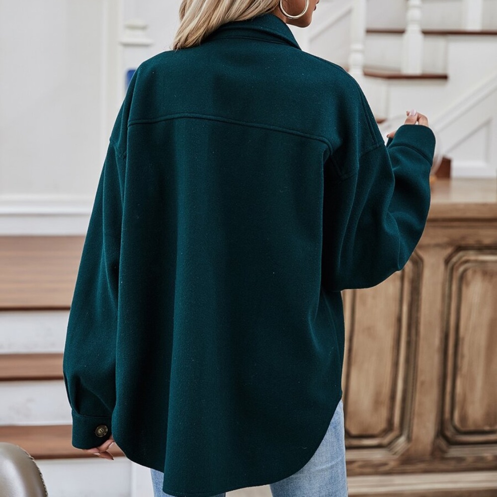 Boyfriend fit oversized shacket jacket button up - Picture 7 of 16